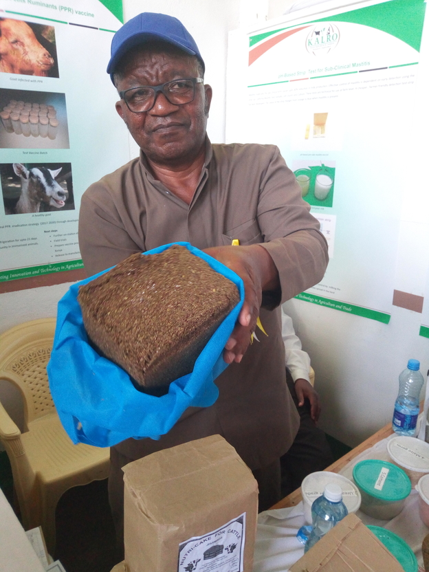 Samuel Kiriga with a bar ofnutri cake