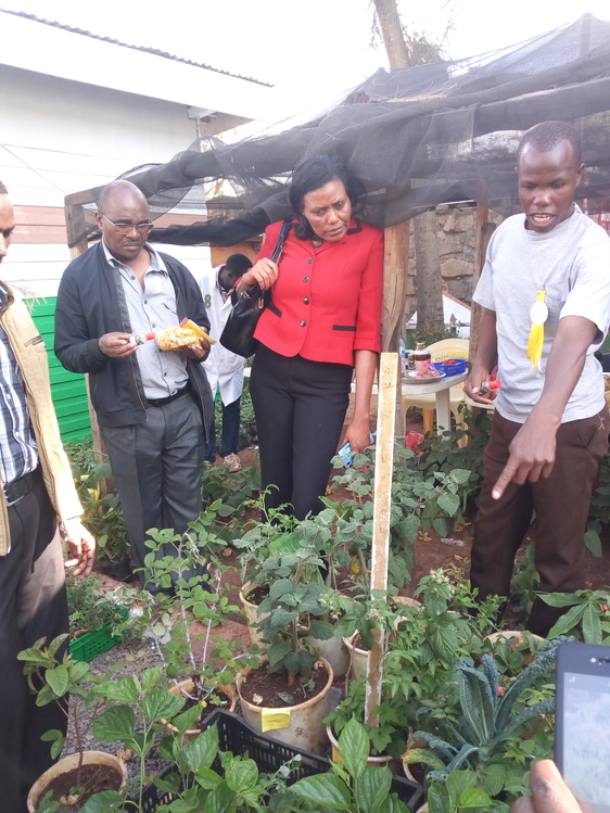 Stephene Mwanzia at gooseberry stand